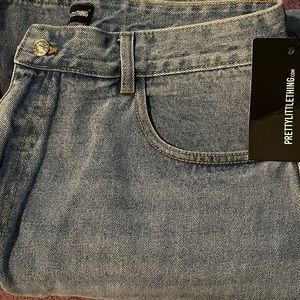 Mid Blue Wash Bum Split Boyfriend Jeans